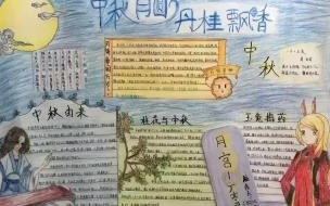 中秋佳节月儿圆手抄报古诗. 中秋节手抄报绝美古风